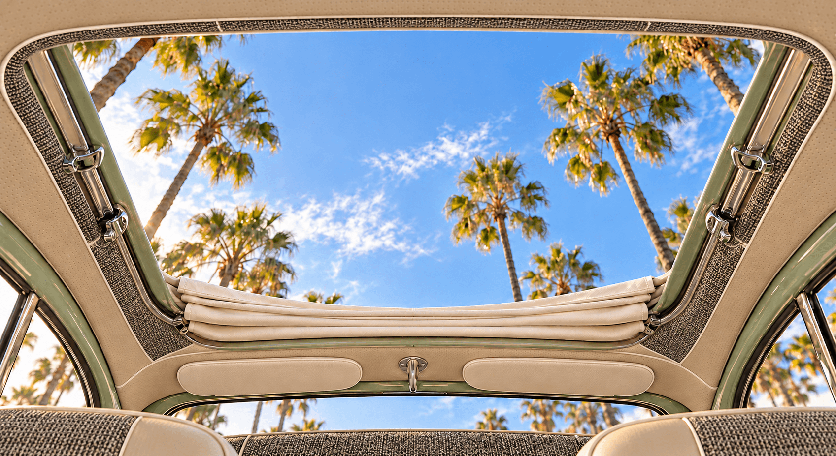 Looking up through the open ragtop